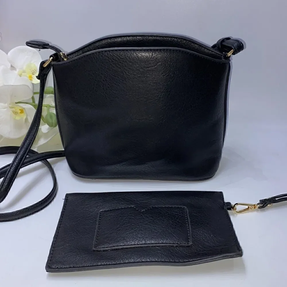 NEW Fashion Bow Crossbody & Wristlet Black Medium